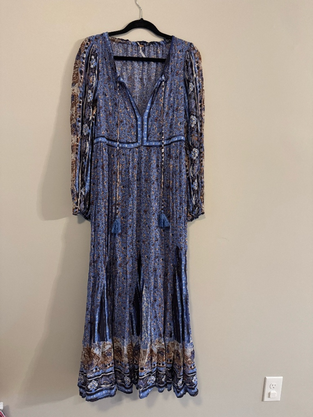 Free People Happy Feelings Boho Paisley Maxi Dress Y2K/2000s